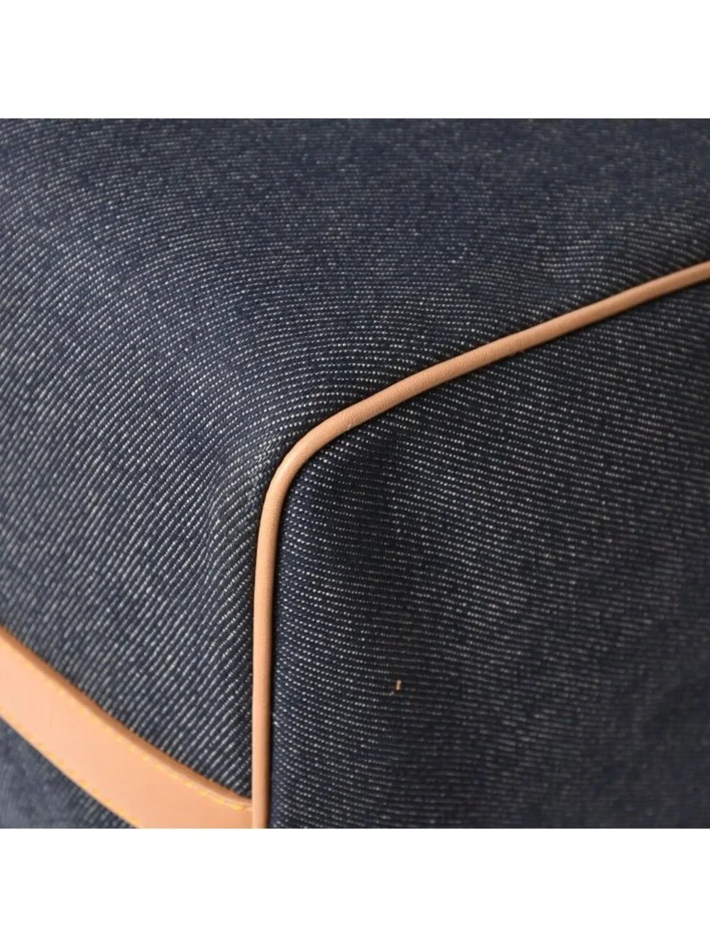 Dior Trotter Handbag Denim 35 Boston Gold